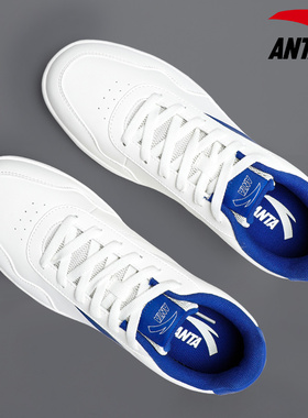 安踏男鞋小白鞋男款冬季百搭休闲鞋子2026新款平底鞋白色地板板鞋