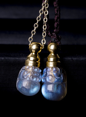 精油瓶吊坠月光石吊坠香水瓶