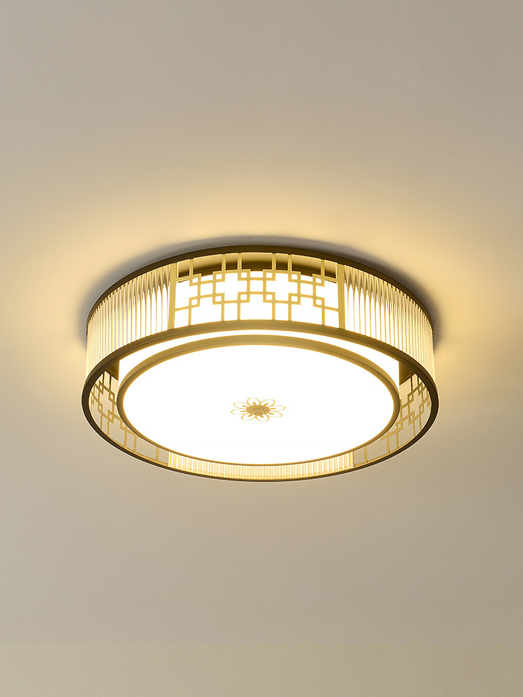 新中式吸顶灯卧室灯圆形简约现代大气家用客厅书房餐厅主卧灯具