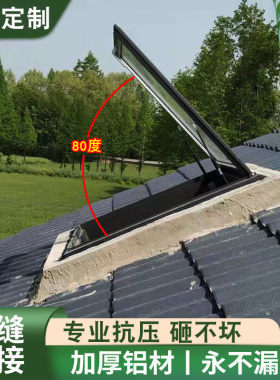 铝合金定制天窗加厚斜平面屋顶楼顶盖阁楼电动阳光房地下井老虎窗