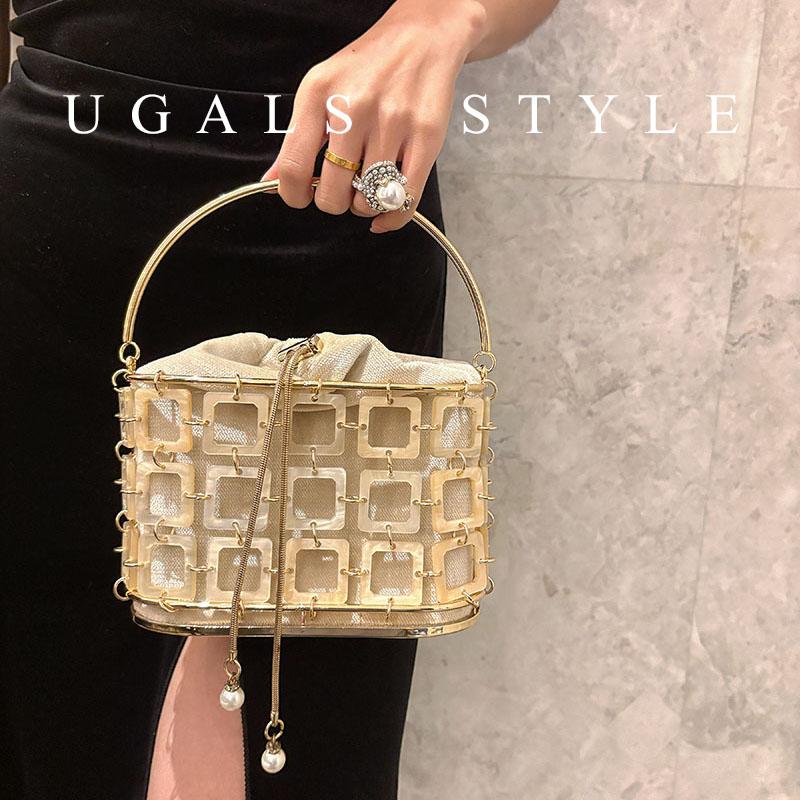 UGALS法式金属菜蓝子水桶包