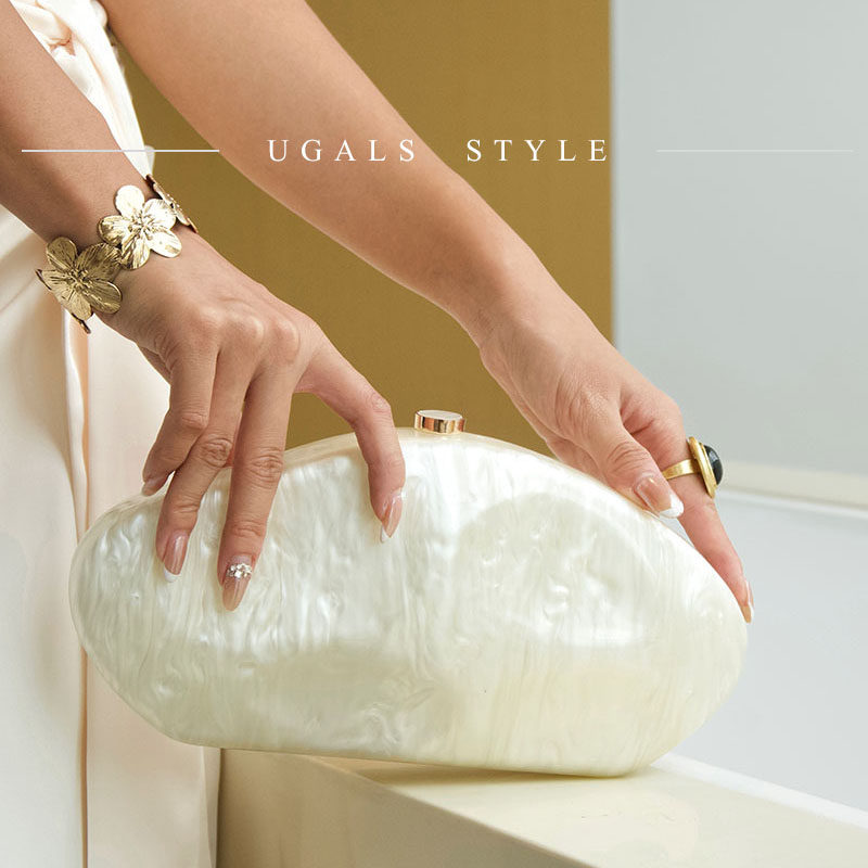 UGALS法式重工复古大理石亚克力贝壳包轻奢晚宴会手拿斜挎小方包,箱包皮具/热销女包/男包,通用款女包,淘宝优惠券,粉丝福利购,淘宝优惠卷