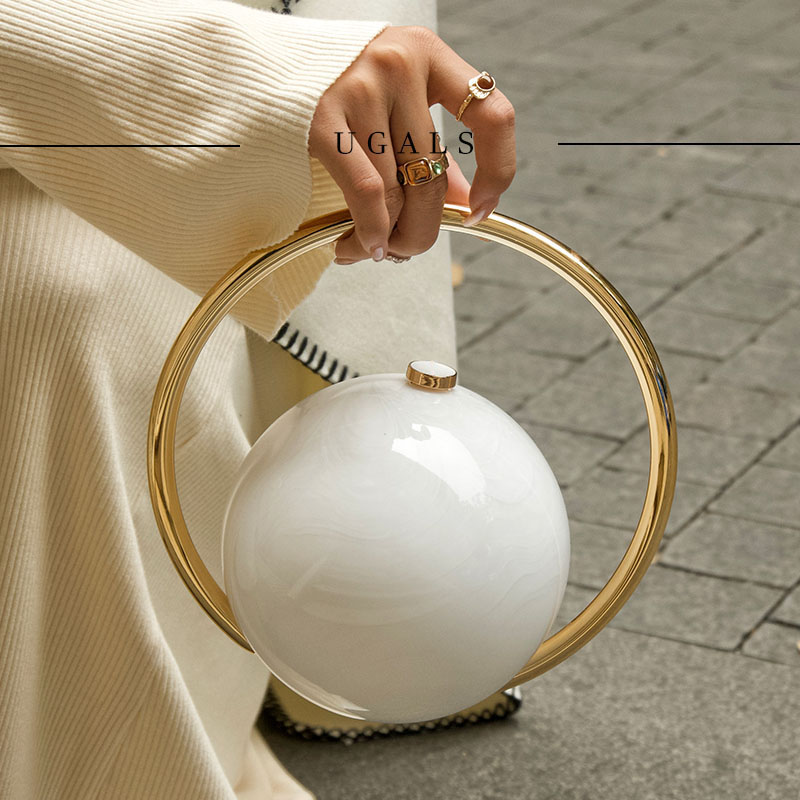 UGALS法式仙女流体地球仪气质百搭手宴会手机口红钥匙手提手拎包