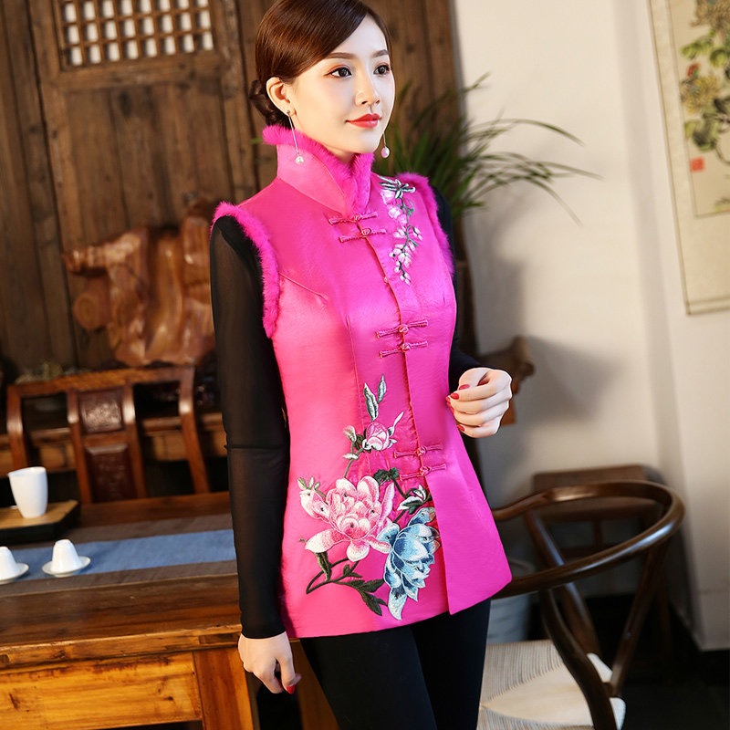 唐装中长款无袖马甲女冬天新款 大码中老年妈妈装保暖中式棉服在类目 女装/女士精品, 唐装/民族服装/舞台服装, 唐装/中式服装, 上衣中 - 来自Buy2taobao.com提供专业的淘宝代购服务