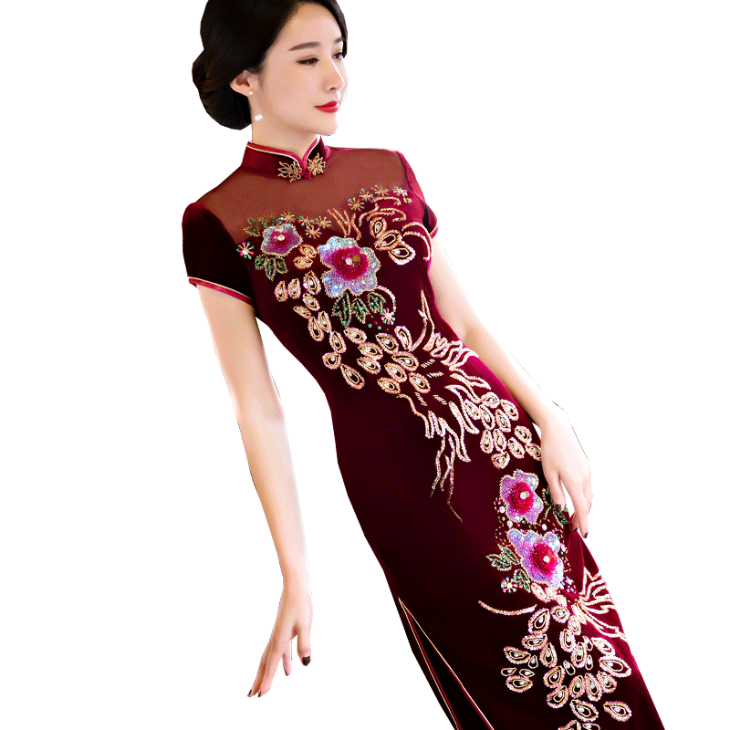 喜妈妈结婚宴高贵旗袍礼服