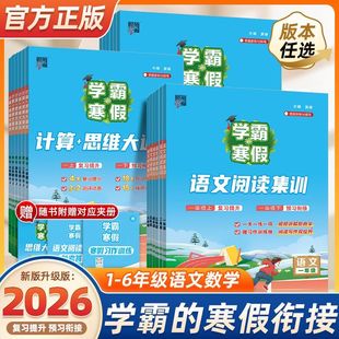 2026学霸 寒假衔接作业本一年级二三四五六年级下册上册语文阅读集训数学计算思维题大通关专项训练预复习资料书人教江苏教北师版