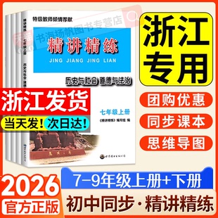 精讲精练七年级八年级九年级上册下册初中历史与社会道德与法治人文地理初一二三课本同步练习册测试题训练总复习作业杨柳练习精编