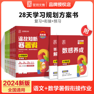 2024新版 全品温故知新寒暑假小学暑假作业一年级二年级三四五六年级下册语文数学人教版 一升二升三升四升五升六暑假作业衔接作业