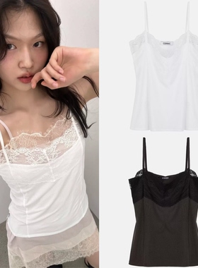 韩国采购 cerric 26春夏新品 蕾丝花边短款百搭叠穿吊带背心女