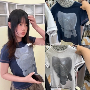 国内现货 coyseio 26春夏新款 日系可爱卡通大头娃娃印花短袖T恤