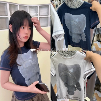 国内现货 coyseio 26春夏新款 日系可爱卡通大头娃娃印花短袖T恤