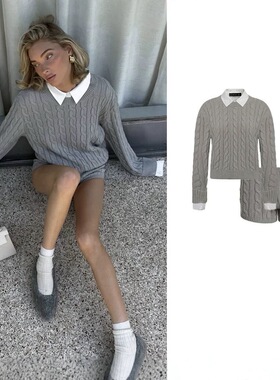 【现货】Lioness 绞花针织 ELSA HOSK同款 假两件针织毛衣套装女