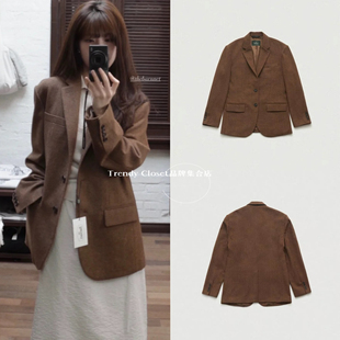 韩国在途 The barnnet 24新款八奶羊毛混纺男女同款简约西装外套
