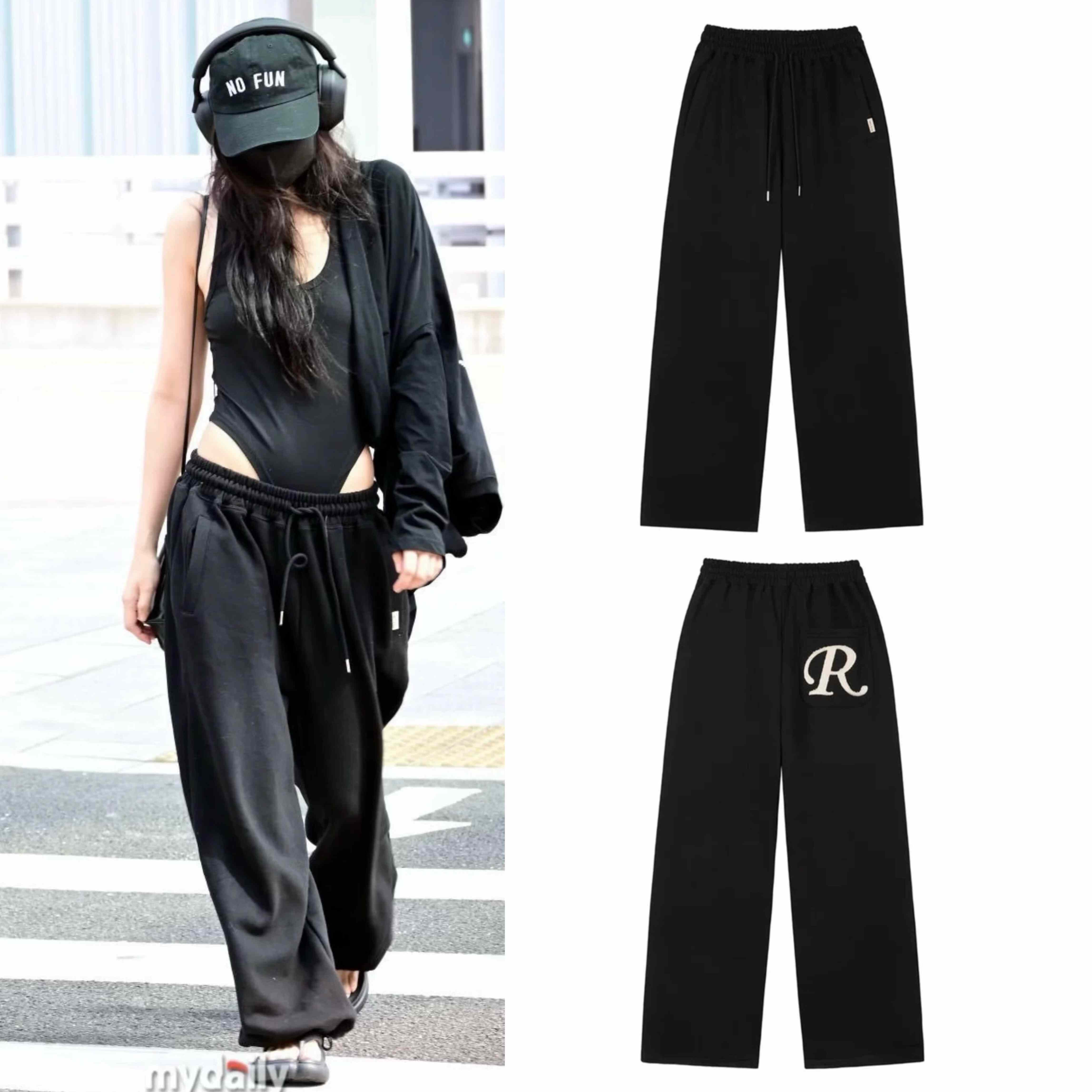买手店 Jennie同款 ROCKCAKE 25新款 宽松休闲松紧带运动裤卫裤女