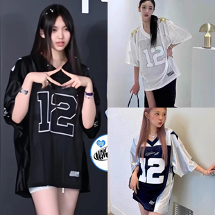 部分现货 2000Archives 设计师品牌 复古运动数字球衣网面短袖T恤