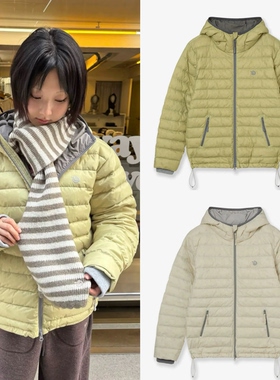 买手店 aeae 韩国设计师品牌 学院休闲风宽松轻薄连帽羽绒服外套