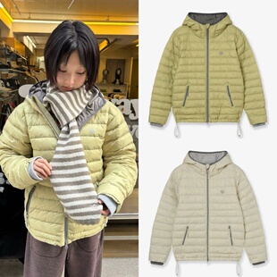 买手店 aeae 韩国设计师品牌 学院休闲风宽松轻薄连帽羽绒服外套