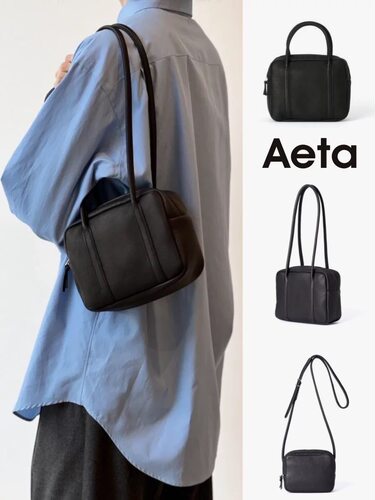 现货 Aeta 新款 鹿皮波士顿小方包手提长短柄单肩斜挎包保龄球包