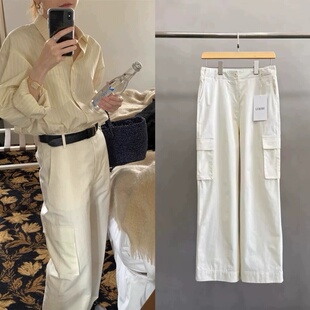 现货 LEROBE 25新款 美娜家复古工装风高腰直筒百搭口袋休闲裤女
