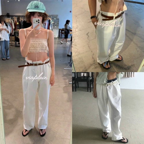 买手店现货 viaplain 26新款慵懒松弛感基础百搭休闲阔腿直筒裤女