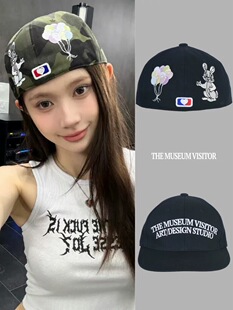 现货 themuseumvisitor 秦思同款 鸭舌帽字母兔子气球刺绣棒球帽