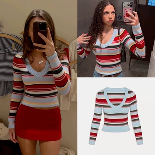 2026春秋新款 买手店现货 Frankies bikinis 条纹上衣女 针织衫