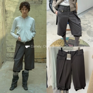 2026春夏新款 不规则双裤 腰五分裤 买手店 短裤 休闲西裤 女 OPEN