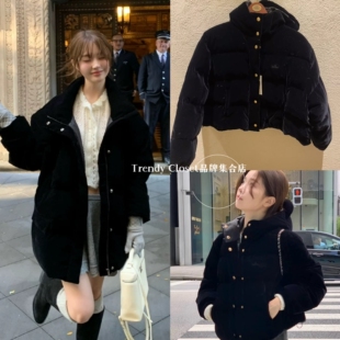 部分现货 thebarnnet 25秋冬季新品 八奶丝绒中长款羽绒服外套女