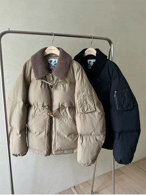 国内现货 self service 2024冬季新款 翻领加厚牛角扣羽绒服外套