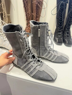 现货*rockfish 黄礼志itzy同款复古运动风绑带芭蕾鞋短靴马丁靴女