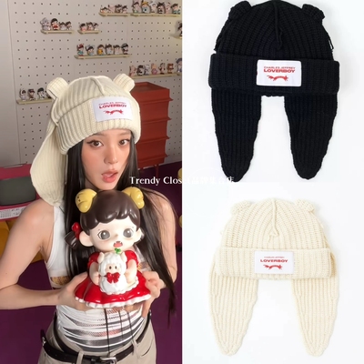 欧阳娜娜同款 Charles Jeffrey Loverboy 立体兔耳朵毛线针织帽