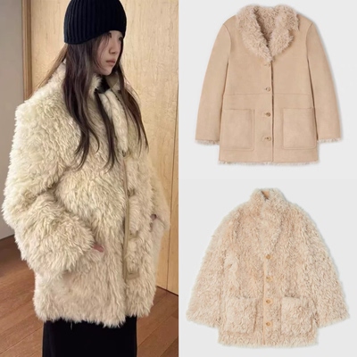 韩国采购 LFM LayeredShearling 两面穿毛绒绒皮毛一体夹克外套女