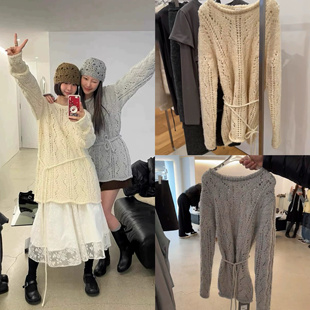 国内现货 24冬女新款 Atelier edition 女慵懒松弛感镂空针织毛衣