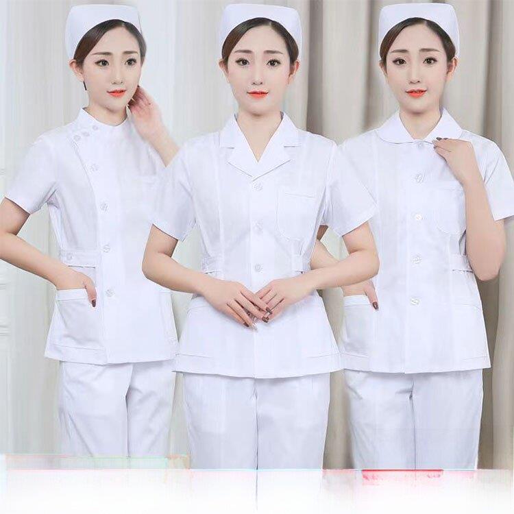 加肥加大码260斤护士服分体短款短袖白色工作服长袖厚款牙科口腔