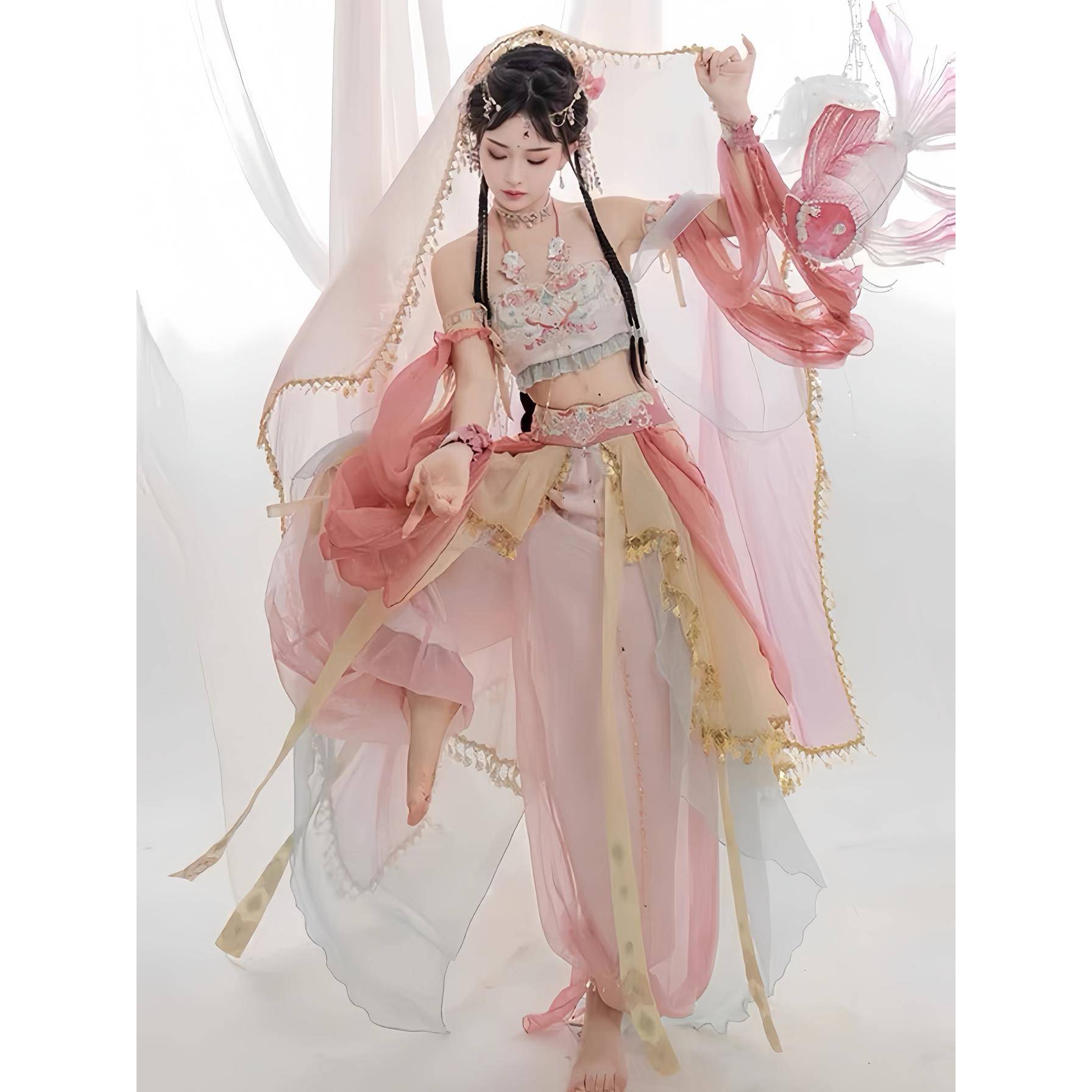 新款敦煌飞天女西域风公主改良写真旅拍服异域风情舞蹈服装西域舞