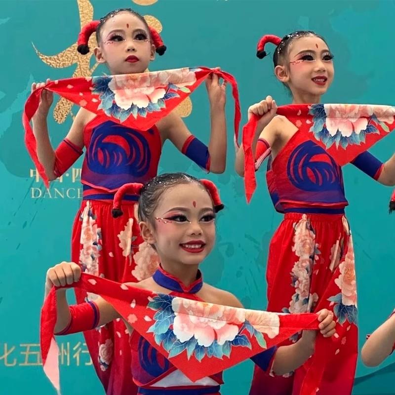 儿童喜庆醋妞啊扭舞蹈演出服开门红民族舞东北秧歌舞兰花奖表演服