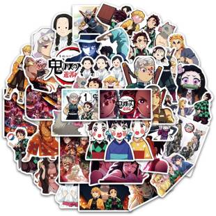 跨境鬼灭之刃花街篇贴纸二次元贴纸diy装饰行李箱笔记本涂鸦贴纸