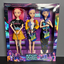 kpop韩流恶魔猎人公仔手办猎魔女团鲁米带七彩灯光主题曲模型娃娃