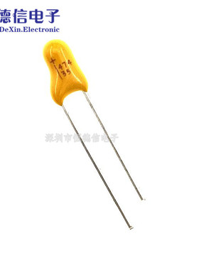 直插钽电容 35V 0.47UF （474K）精度±10% 2.54MM脚距
