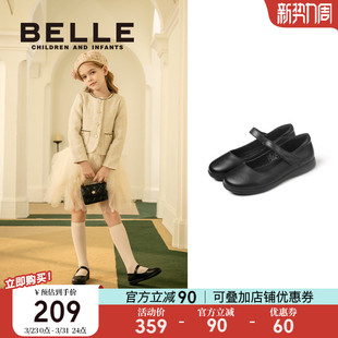 公主鞋 黑色女童鞋 演出鞋 百丽童鞋 大童鞋 新款 小女孩单鞋 子 儿童皮鞋