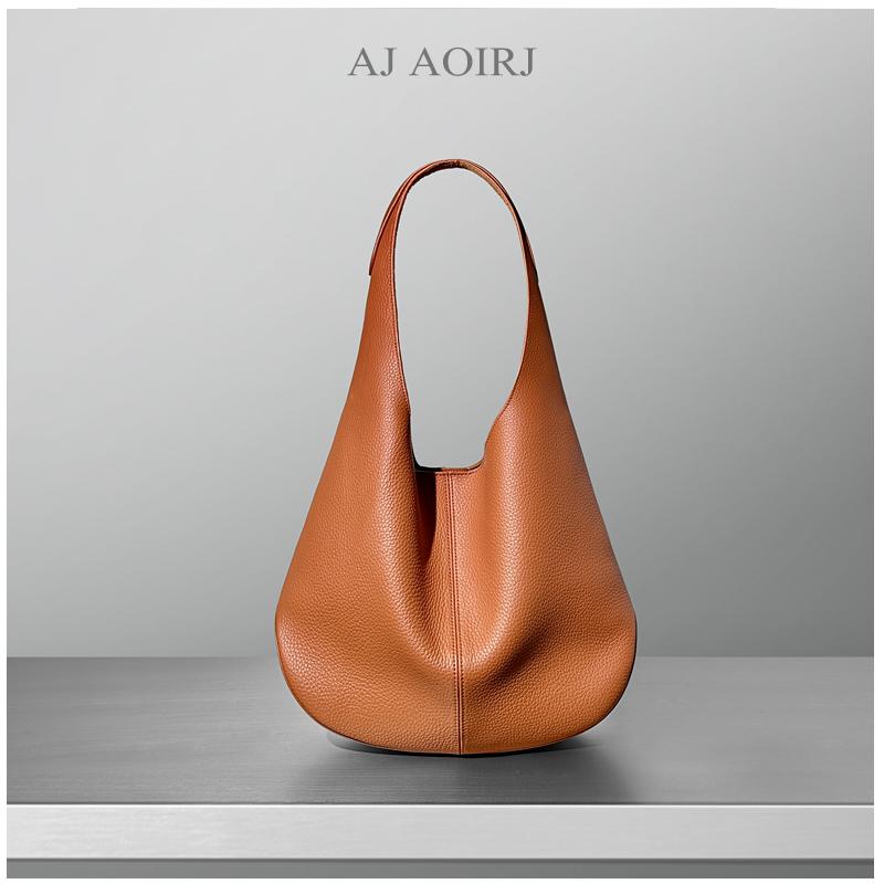 AJAOIRJ水桶包头层牛皮大容量