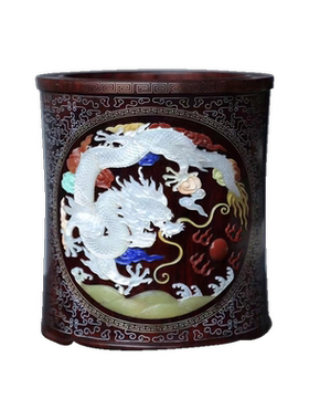 天纵印度小叶紫檀笔筒