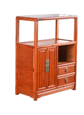 天纵缅甸花梨全独圆角茶水柜