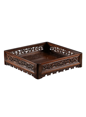 天纵大红酸枝螭龙文盘