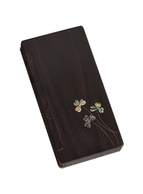 天纵紫光檀嵌贝三叶草香盒