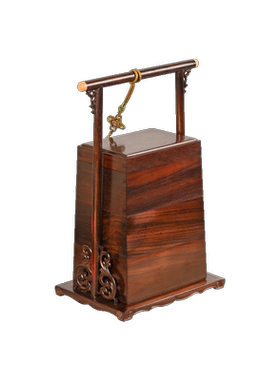 天纵大红酸枝全独板三层提篮