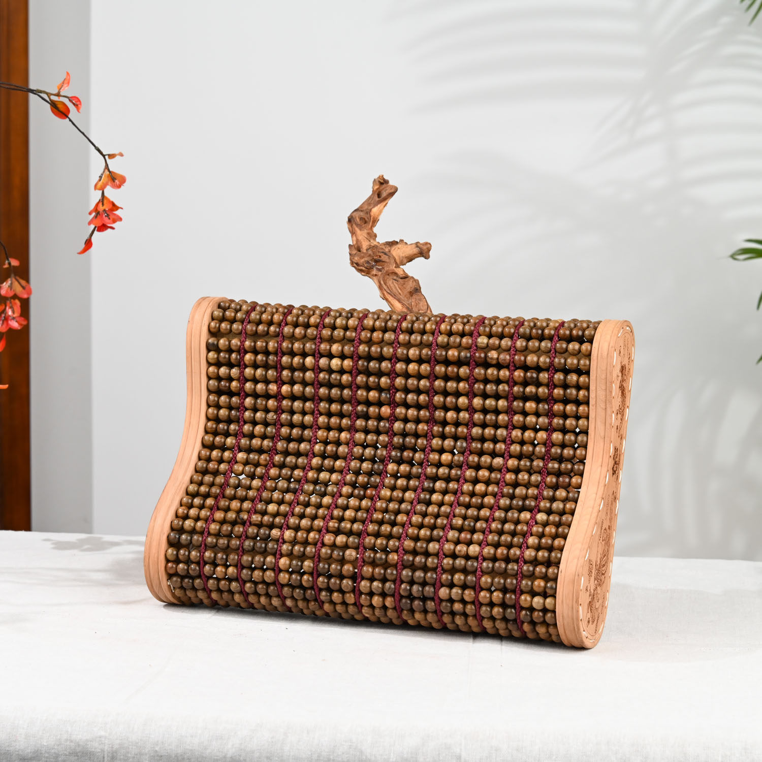 阴沉木实木颈椎枕 35*25*8cm 天然原木护颈助眠硬枕家居实用枕