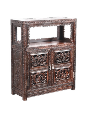 天纵大红酸枝螭龙香道柜