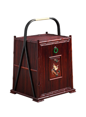 天纵小叶紫檀松鹤延年手提箱