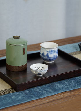 酸枝茶托托盘茶杯托盘长方形水果盘实木零食点心盘送礼收藏承盘